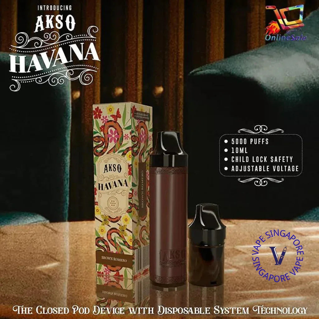 HCigar AKSO HAVANA Pre-fill Pod Kit 600mAh - Vape Singapore SG Vape