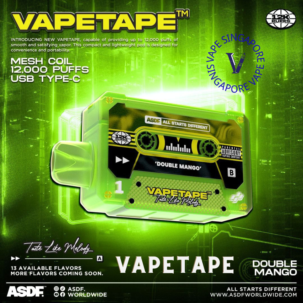 Vape Tape 12,000 puff disposable vape - Vape Singapore SG Vape
