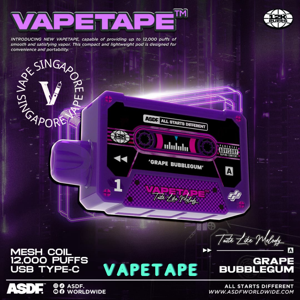 Vape Tape 12,000 puff disposable vape - Vape Singapore SG Vape