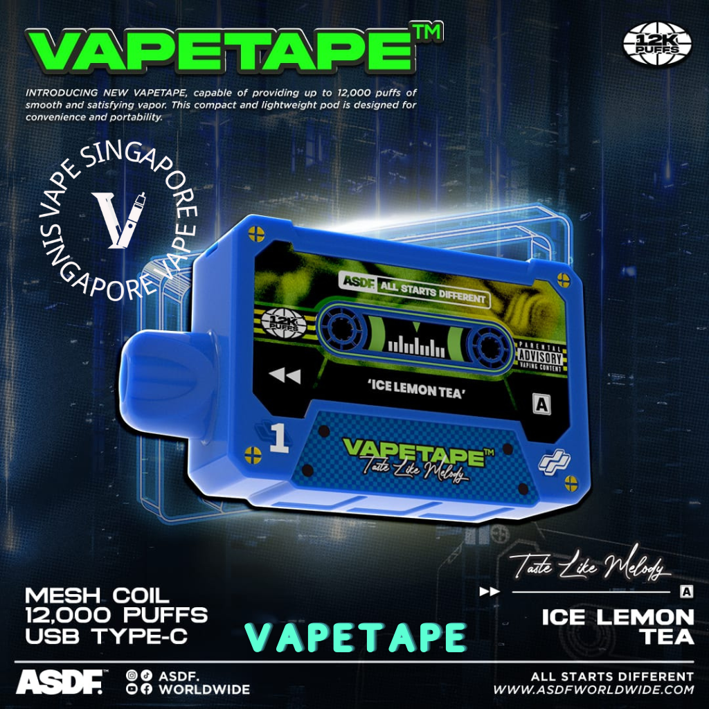 Vape Tape 12,000 puff disposable vape - Vape Singapore SG Vape