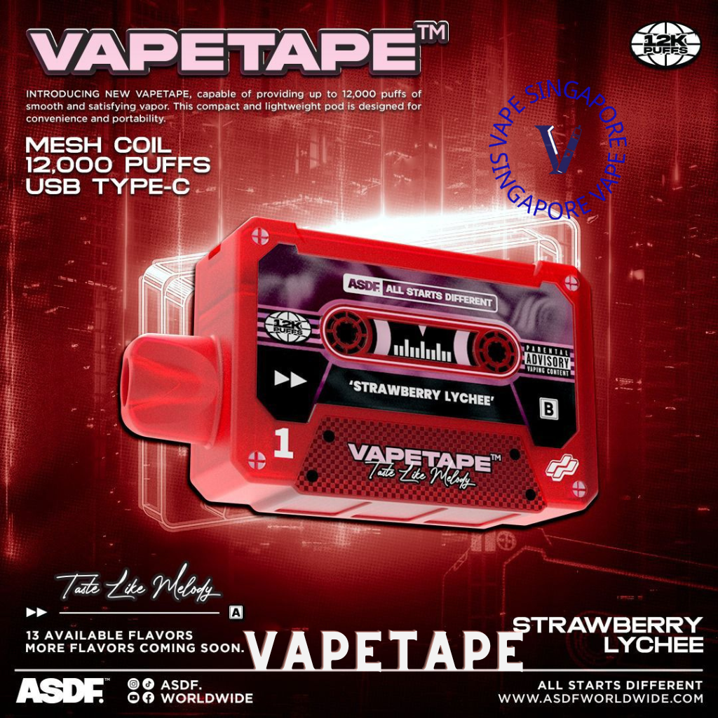 Vape Tape 12,000 puff disposable vape - Vape Singapore SG Vape