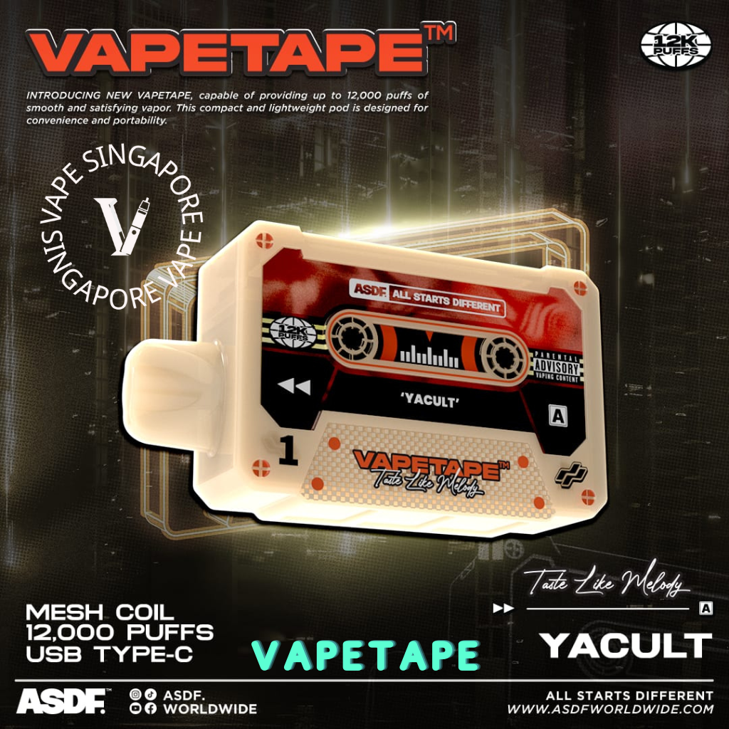 Vape Tape 12,000 puff disposable vape - Vape Singapore SG Vape